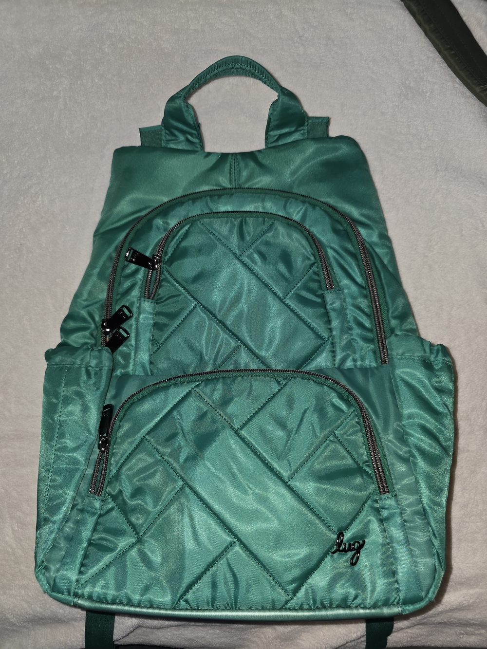 Lug Green Quilted Women's Backpack - Lightweight Everyday Bag